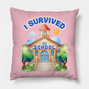 School's out, I SURVIVED SCHOOL! Classof2024, graduation gift, teacher gift, student gift. Pillow