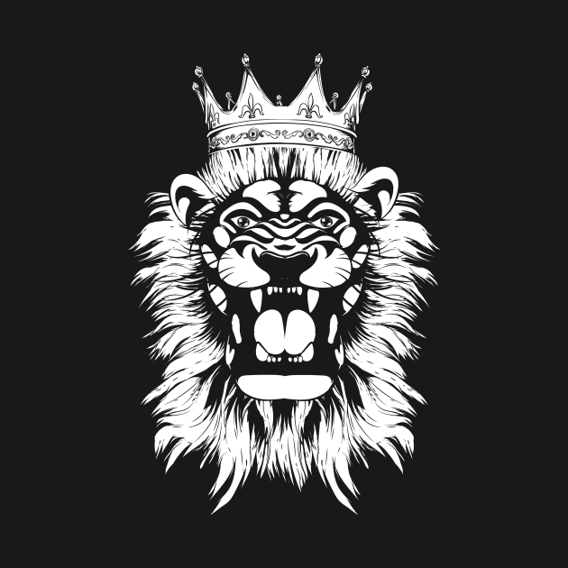 Crown King Lion Roaring Lion by shirtsyoulike