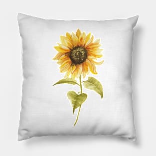 Watercolor Sunflower hand painted Pillow