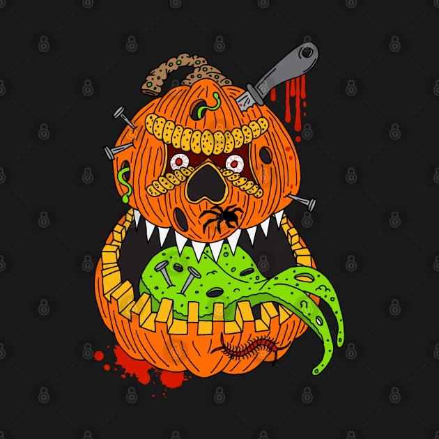 Evil Halloween Pumpkin Character by HotHibiscus