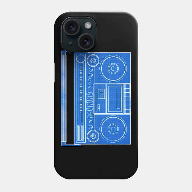 BoomBox blueprint Phone Case by Donperion