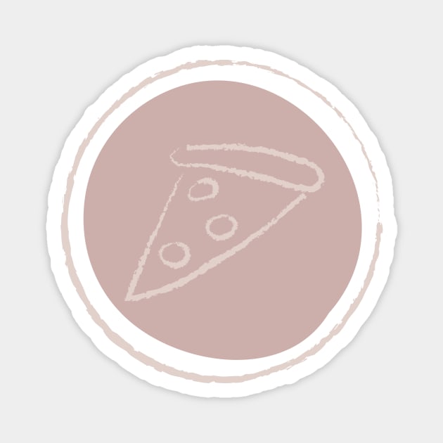 Pink Chalk Pizza Logo Magnet by InkyArt