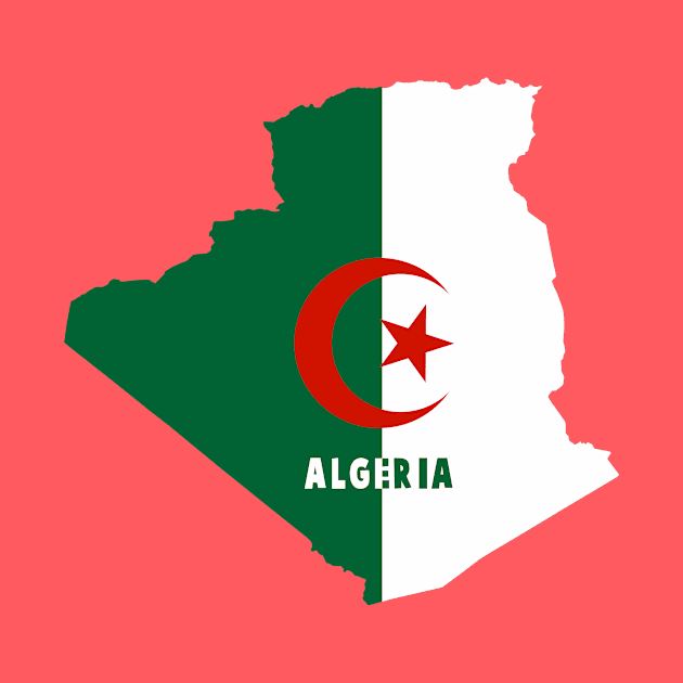 Algeria map with the image of the national flag by Mashmosh