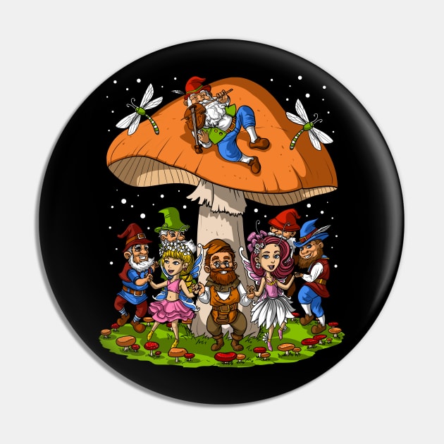 Mushroom Hippie Gnomes Pin by underheaven