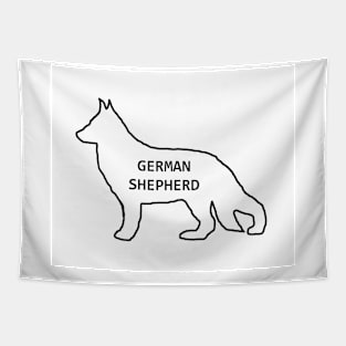 german shepherd white name silhouette Tapestry