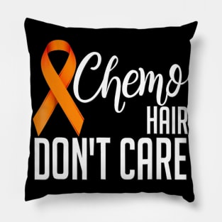 Leukemia Cancer Shirt Funny Gift Chemo Hair Don't Care Pillow