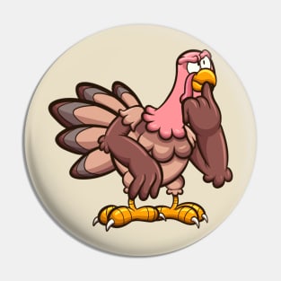 Thinking Cartoon Turkey Pin