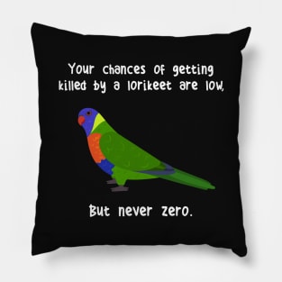 Rainbow Lorikeet Never Zero Pillow