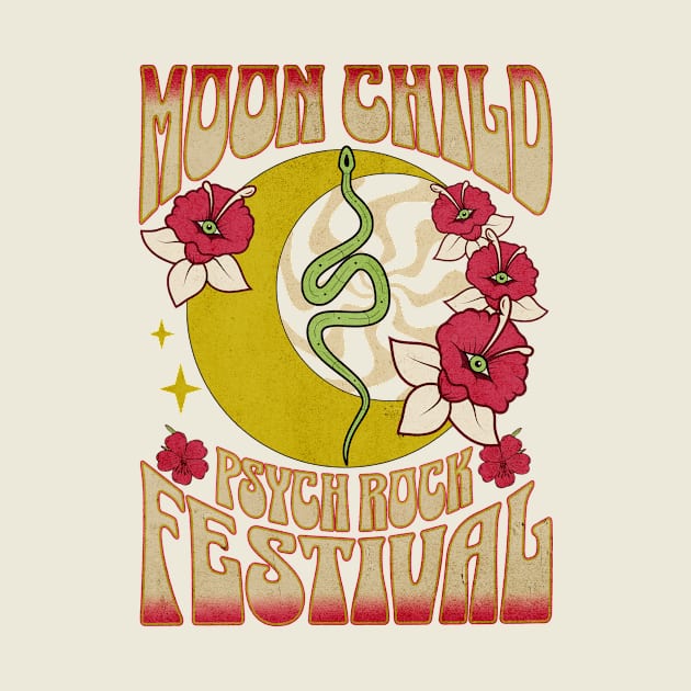 Hippie moon child retro psychedelic groovy vintage design by PoeticTheory