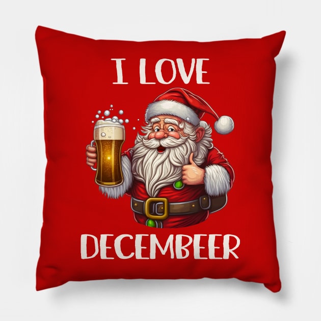 I Love Decembeer Pillow by Etopix