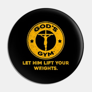 God'S Gym Inspirational Bodybuilder Christian Gym Pin