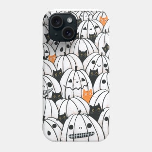 Cats in the White Pumpkin Patch Phone Case