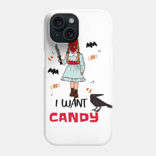 Little girl dressed in scary costume Phone Case