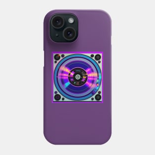 DJ Turntable Purple Holographic Phone Case