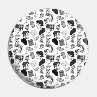 Fleabag Repeat Pattern Black and White Version Pin