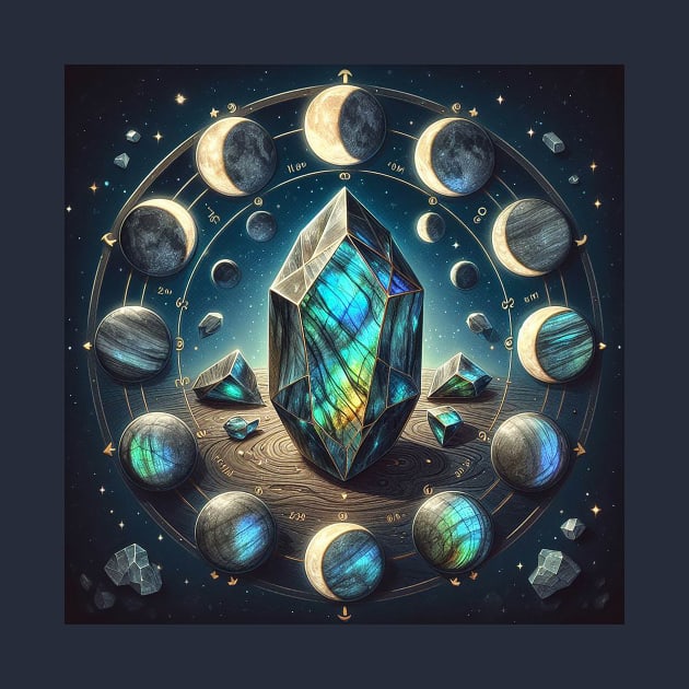 Laboradite crystal - phases of the moon by Pickledjo