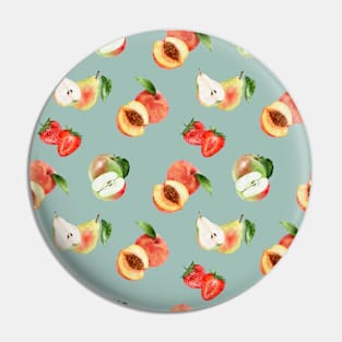 Trendy Summer Pattern with Stawberries, pears and peaches Pin