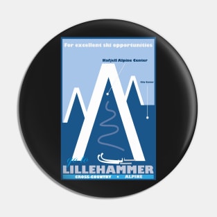 Lillehammer,Norway, Ski Travel Poster Pin