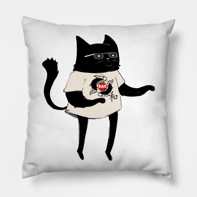 Japanese Cat And Koi Fish Japanese Cat Pillow Teepublic