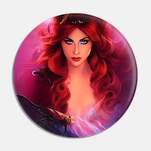 Beautiful Woman in Magical Color Spwirl Pin