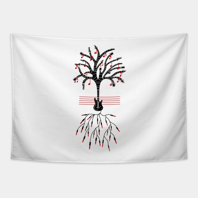 Guitar Tree Black Tapestry by BuckRogers