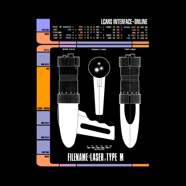 Computer Readout Showing Pilot Episode Laser Pistol by Starbase79