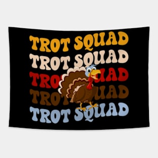 Turkey Groovy Trot Squad Funny Thanksgiving Running Gift Tapestry