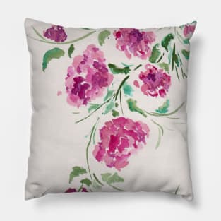 Purple Peonies Watercolor Pillow