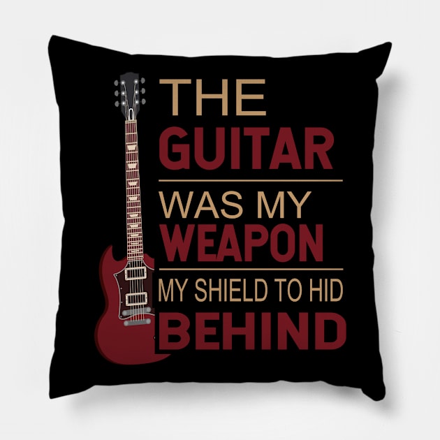 the guitar was my weapon my shield to hid behind Pillow by SILVER01