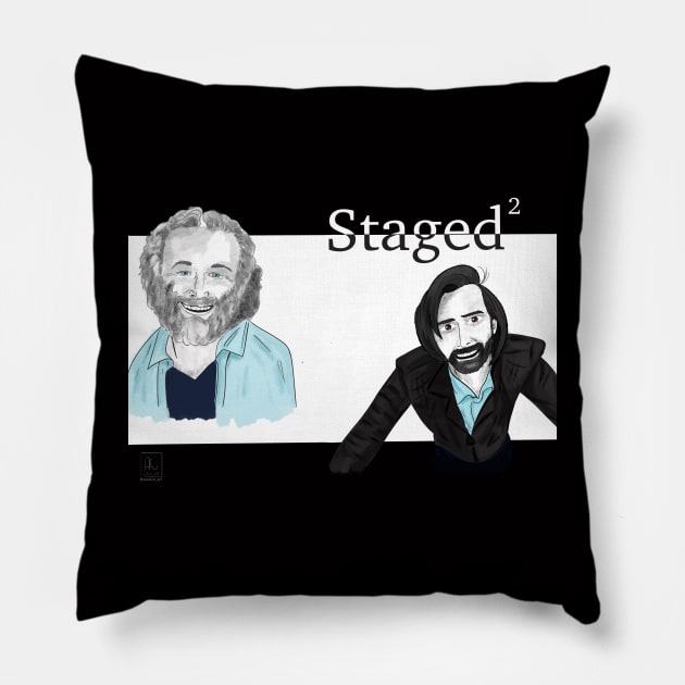 Staged 2 Michael Sheen David Tennatn Pillow by AC Salva