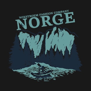 Norwegen Fjord Kanu Berge Natur Expedition Urlaub T-Shirt