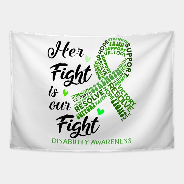 Disability Awareness Her Fight is our Fight Tapestry by ThePassion99