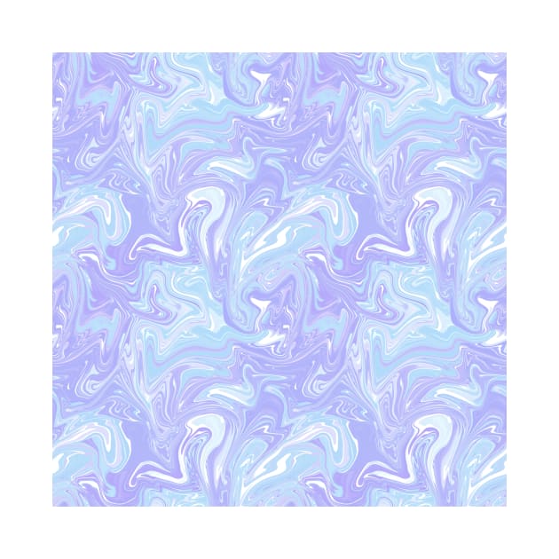 Pastel Purple and Blue Silk Marble - Digital Liquid Paint by GenAumonier