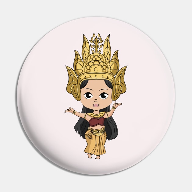 Khmer Cambodian Apsara Dancer Pin by KhmeRootz