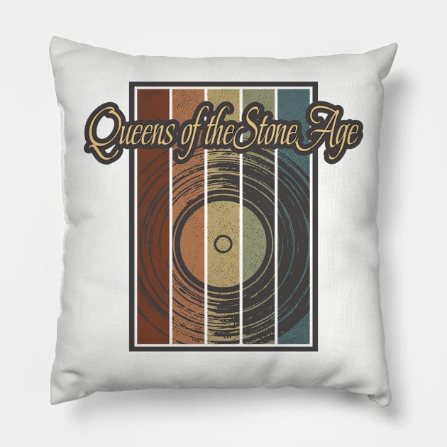 Queens of the Stone Age Vynil Silhouette Pillow by North Tight Rope