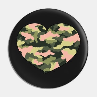 Pretty With Pink Camo Heart Pin