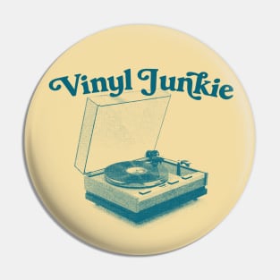 Vinyl Junkie // Retro Turntable Fan Design Pin