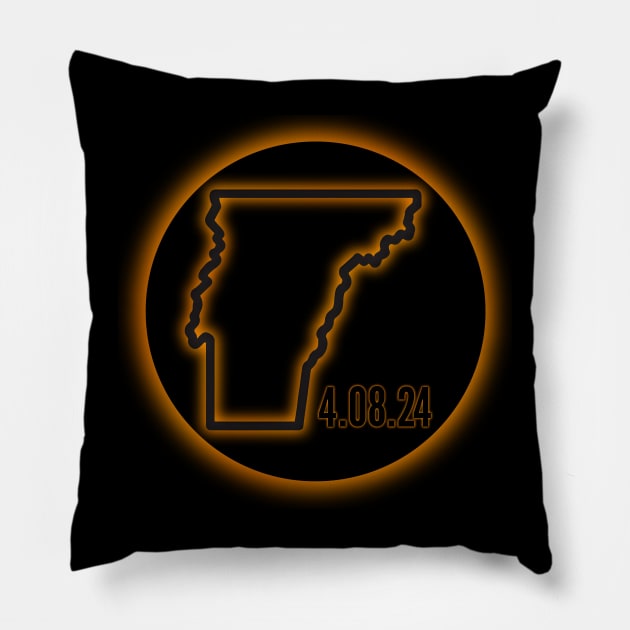 Solar eclipse 2024 Vermont Pillow by Fun Planet