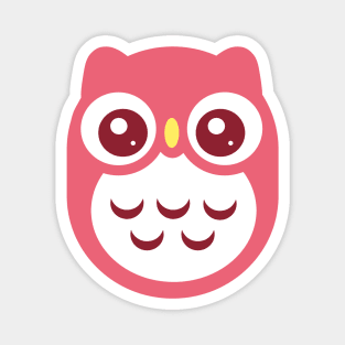 Pink Cute baby Owl Magnet