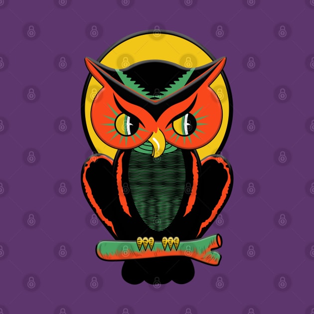 Have a Retro Happy Halloween Owl by Doc Multiverse Designs