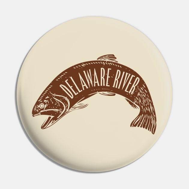 Delaware River Fish Pin by DMSC