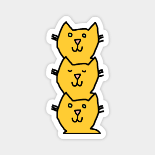 Funny Yellow Cat Face Stack Magnet
