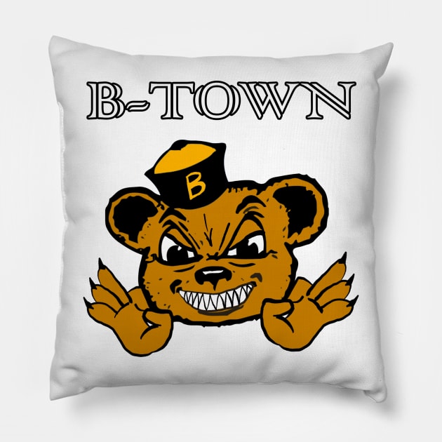 B-Town Bear (Color) Pillow by J Dubble S Productions