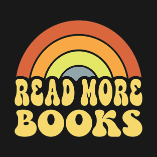 Retro Vintage Rainbow Read More Books T-Shirt