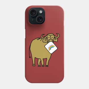 Gold Ox says Be Kind with Rainbow Phone Case