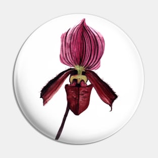 Slipper Orchid Pin