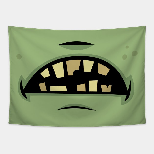 Zombie Frankenstein Monster Mouth Tapestry by fizzgig