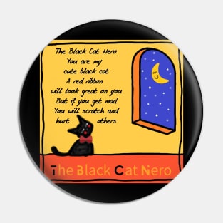 the black cat nero, cat Pin