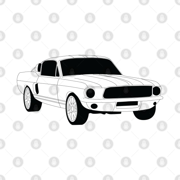 FF Ford Mustang Black Outline by kindacoolbutnotreally