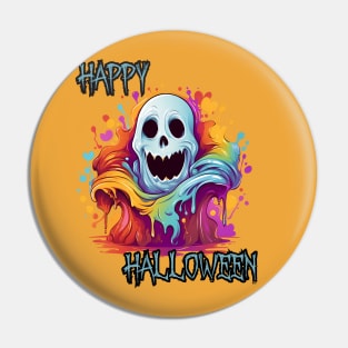 Spooky Ghost Happy Halloween Pin